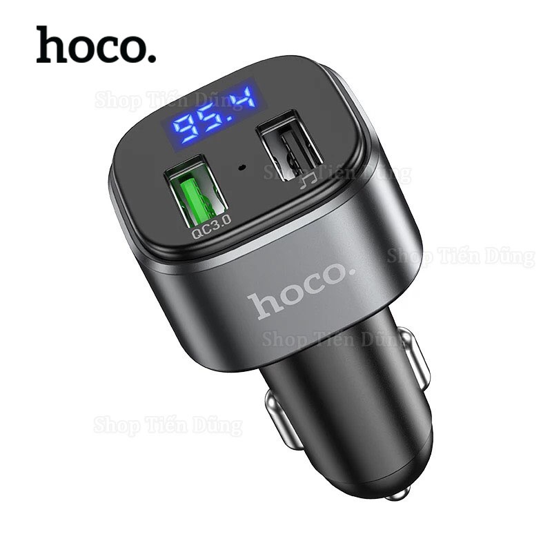 Tẩu Sạc Xe Hơi Hoco E67 - Bộ phát sóng FM Bluetooth trên ô tô hoco E67 Fighter QC3.0 (Đen)