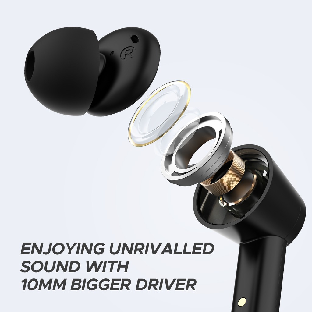 Tai Nghe True Wireless In-ear Soundpeats Q Bluetooth V5.0 Dual Mics Wireless Charging 10mm Bigger Speaker Driver