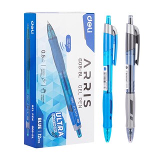 Deli Bút Mực Gel Ngòi 0.5mm Màu Đen / Xanh Dương Có Thể Thu Gọn Tiện Dụng