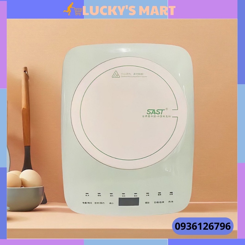 Bếp từ SAST 2200W - Bếp từ đơn CAO CẤP, cảm ứng nhạy, đa chế độ nấu, mặt kính ceramic chống nóng, chống trầy