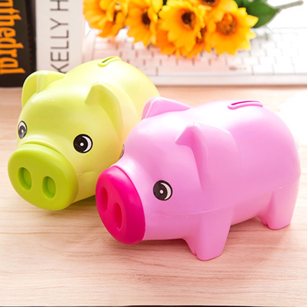 Ống heo tiết kiệm bằng nhựa xinh xắn đựng tiền trang trí nhà