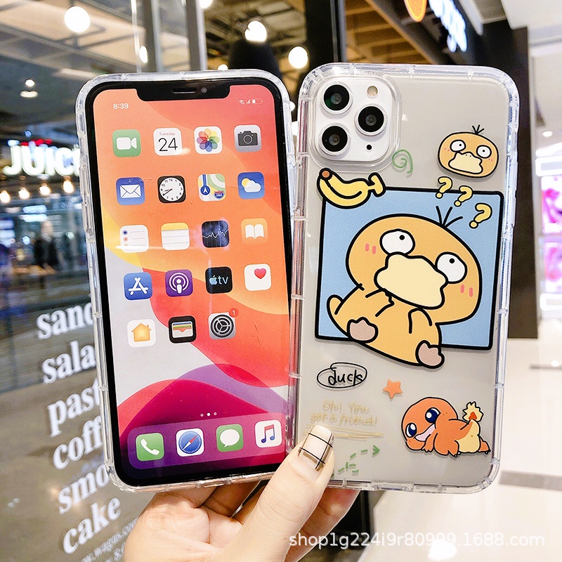 Ốp lưng IPhone pokemon vịt trong suốt, chống sốc 8plus/x/xs/xs max/11/11 promax/12/12 promax/13 promax