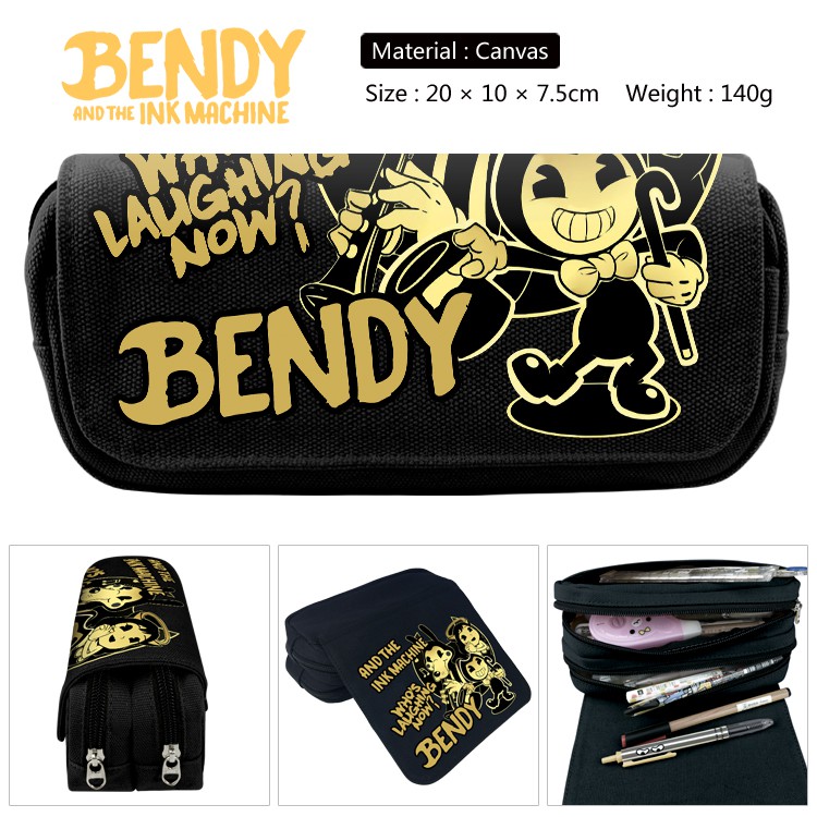 Bendy and the Ink Machine 3D Color Pattern Student Multifunctional Canvas Pencil Bag Birthday Gift
