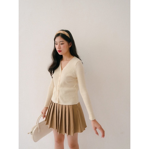 ARIUSTEES - Áo cardigan dệt kim tay dài Basic Cardigan