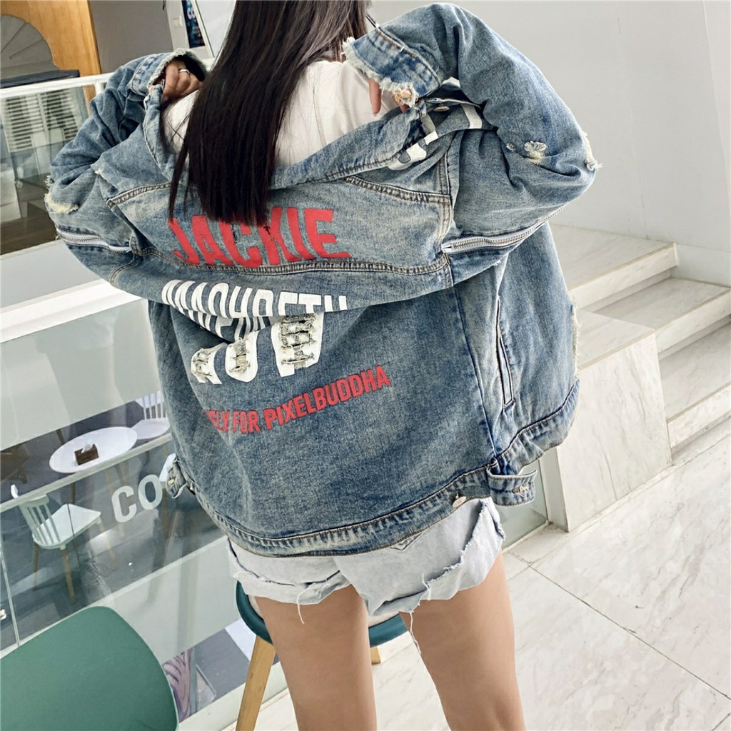 [Sỉ] Áo khoác jean nữ túi vuông dưới basic mới ra mẫu đẹp Jackie từ Chiwawa shop