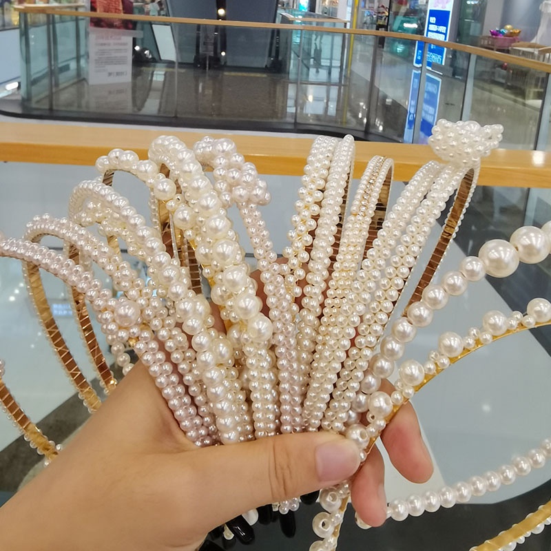 Băng Đô Cài Tóc Đính Hạt Ngọc Trai Toàn Diện Thanh Lịch Thời Trang Cho Nữ