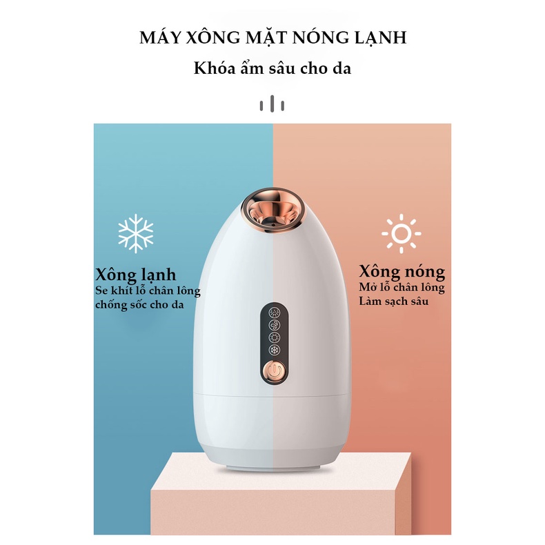 Máy xông hơi mặt nóng lạnh cao cấp –Xông hơi chống covid- Bảo vệ sức khỏe - Làm đẹp chuyển hóa tế bào collagen