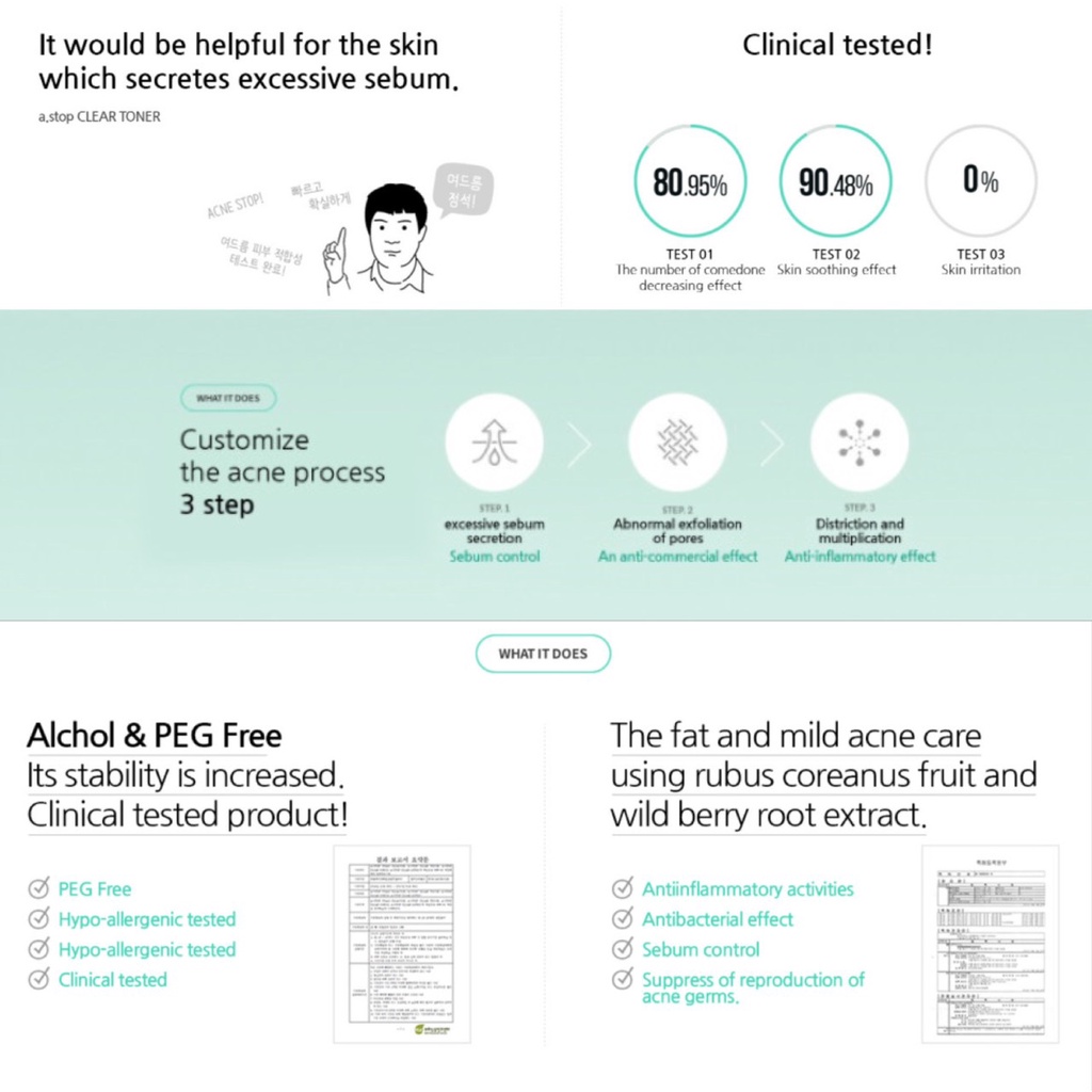 (DATE 10/23) [Tinh chất da mụn chứa BHA + AHA] Huyết thanh thay đổi làn da mụn trong 5 ngày A.Stop Clear Serum (Hàn)