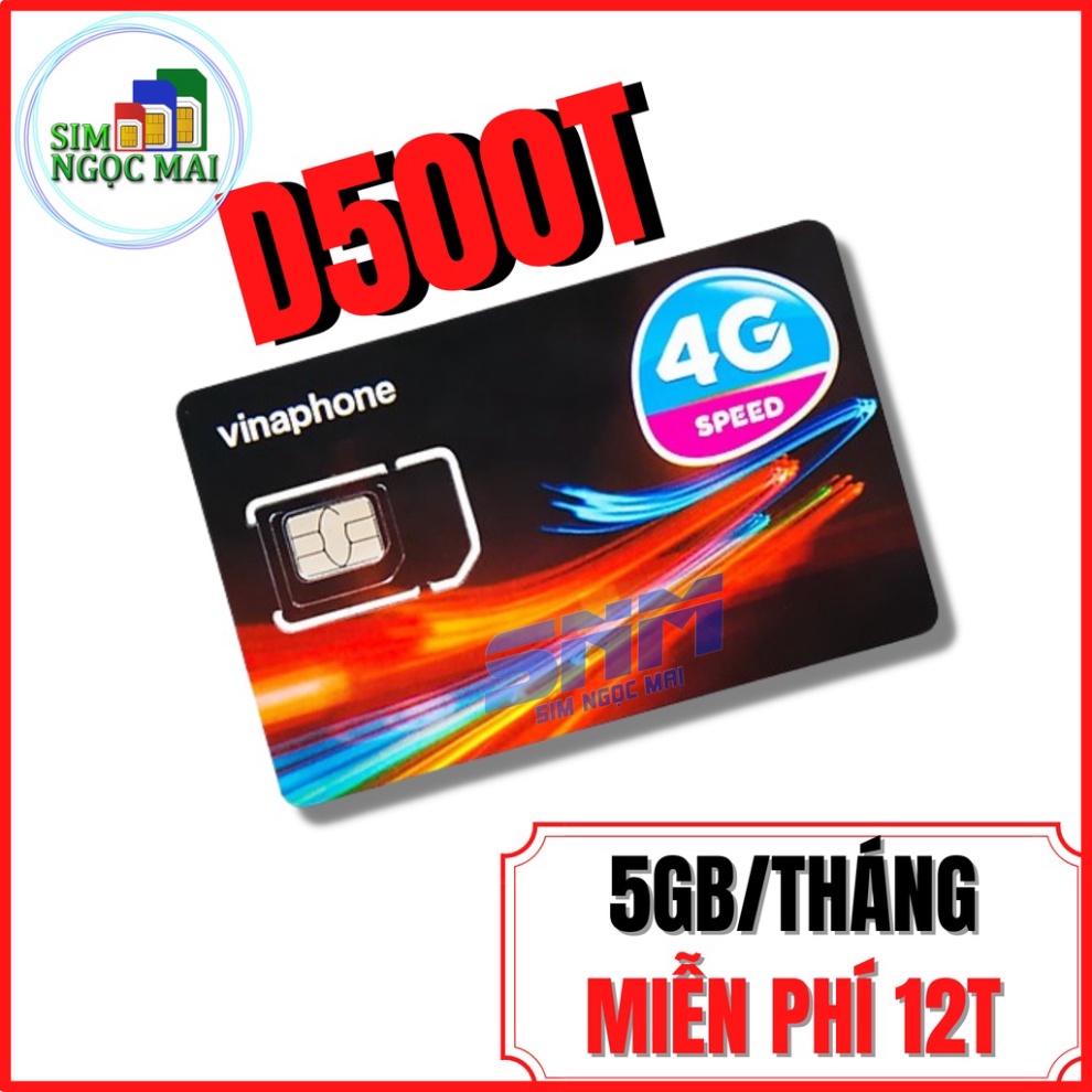 FLAT SALE Sim 4G Vinaphone 12VD149 , 12D60G , 12VD89 , FHAPPY, D500 , D500T Trọn Gói 1 Năm - 120GB D
