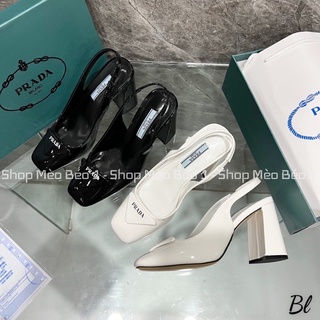 Sandal prd mũi vuông bít mũi gót trụ fullbox