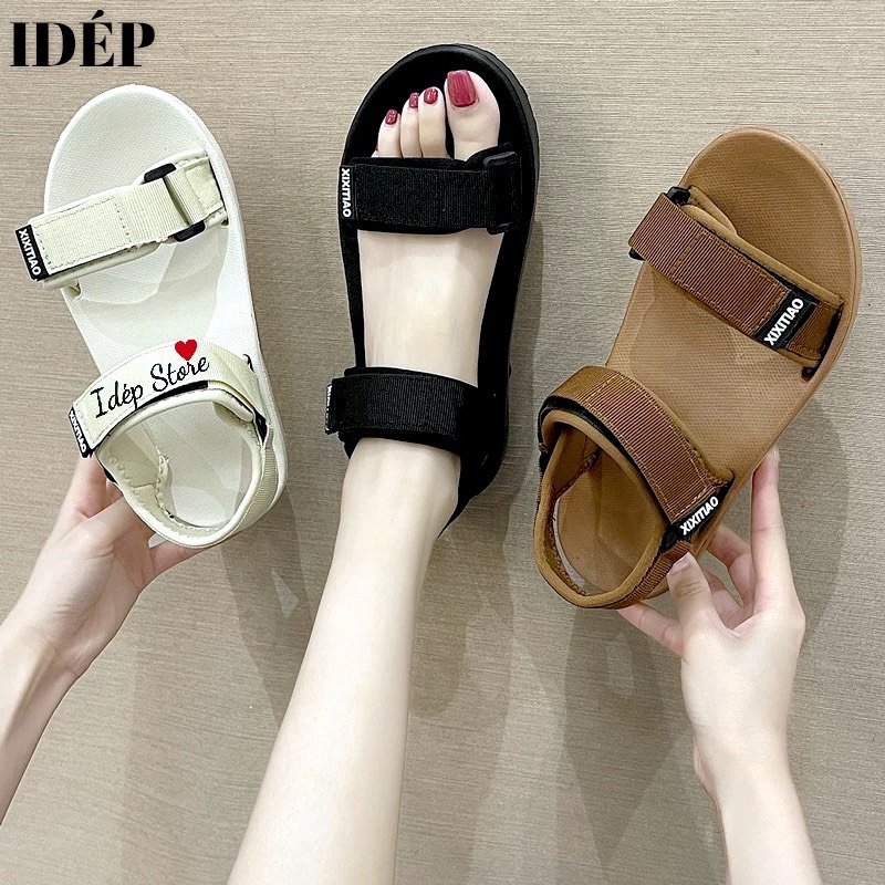 𝐢𝐃É𝐏 𝐆𝐋𝟎𝟔𝟐 Giày sandal đi mưa nữ 2 quai ngang nhựa đi học đi biển chống trơn trượt