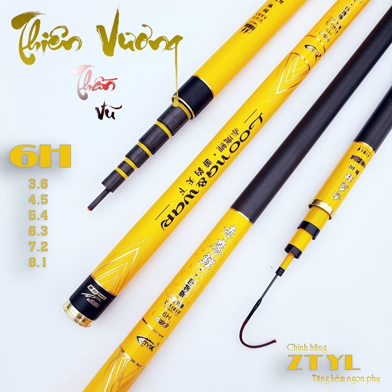 Cần câu đài Thiên Vương Thần Vũ 6H - Tặng kèm ngọn phụ và có lóng để thay thế