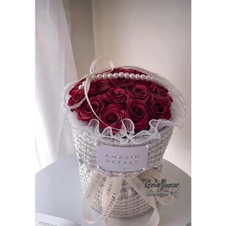 Bó hoa sáp bông to màu đỏ đô 15 bông