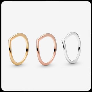 Silver Rose Gold Polished Wishbone Ring