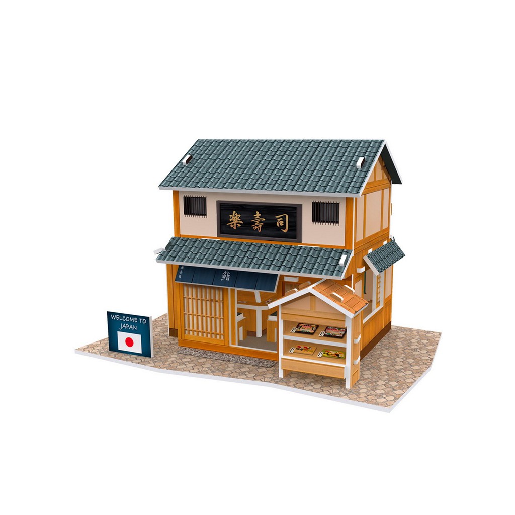 Mô  hình giấy 3D CubicFun - Bộ nhà truyền thống Nhật Bản - Sushi Restaurant - W3104h