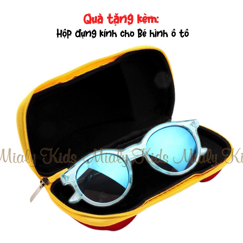 Kính mát chống tia UV phong cách Hàn Quốc đáng yêu cho bé 1-3 tuổi + Tặng hộp đựng kính hình Ô tô cứng cáp, lịch sự cho