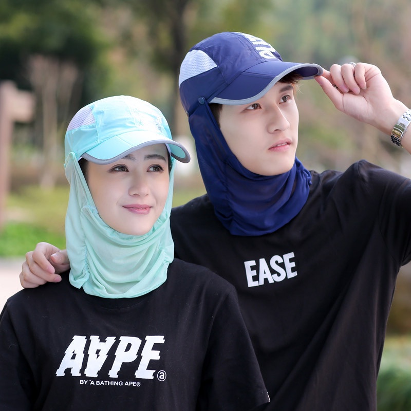 Mũ Nam Nữ Gấp Gọn Che Nắng Có Khăn Che Toàn Diện OD Nón Chống Nắng 2161