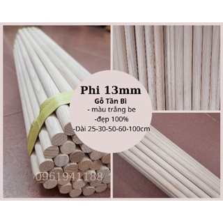 Thanh gỗ tròn phi 13mm gỗ tần bì