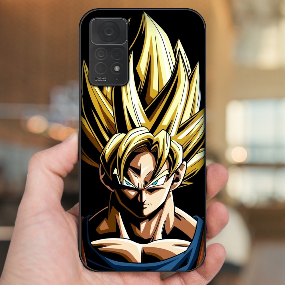Ốp lưng Xiaomi Redmi Note 11 Pro 4G viền đen in hình Goku Dragon Ball