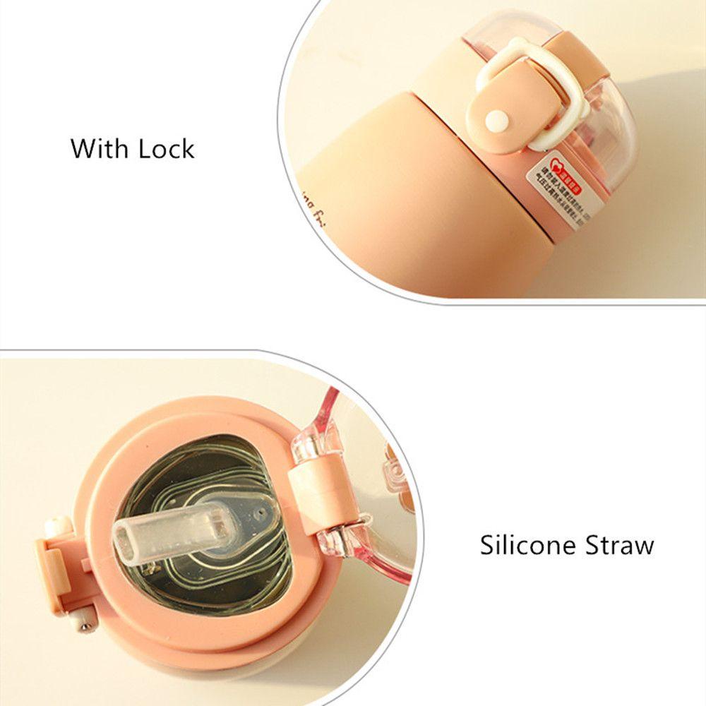 PISTA Bình Nước Giữ Nhiệt Dung Tích Lớn 500ml Có Ống Hút Họa Tiết Dễ Thương