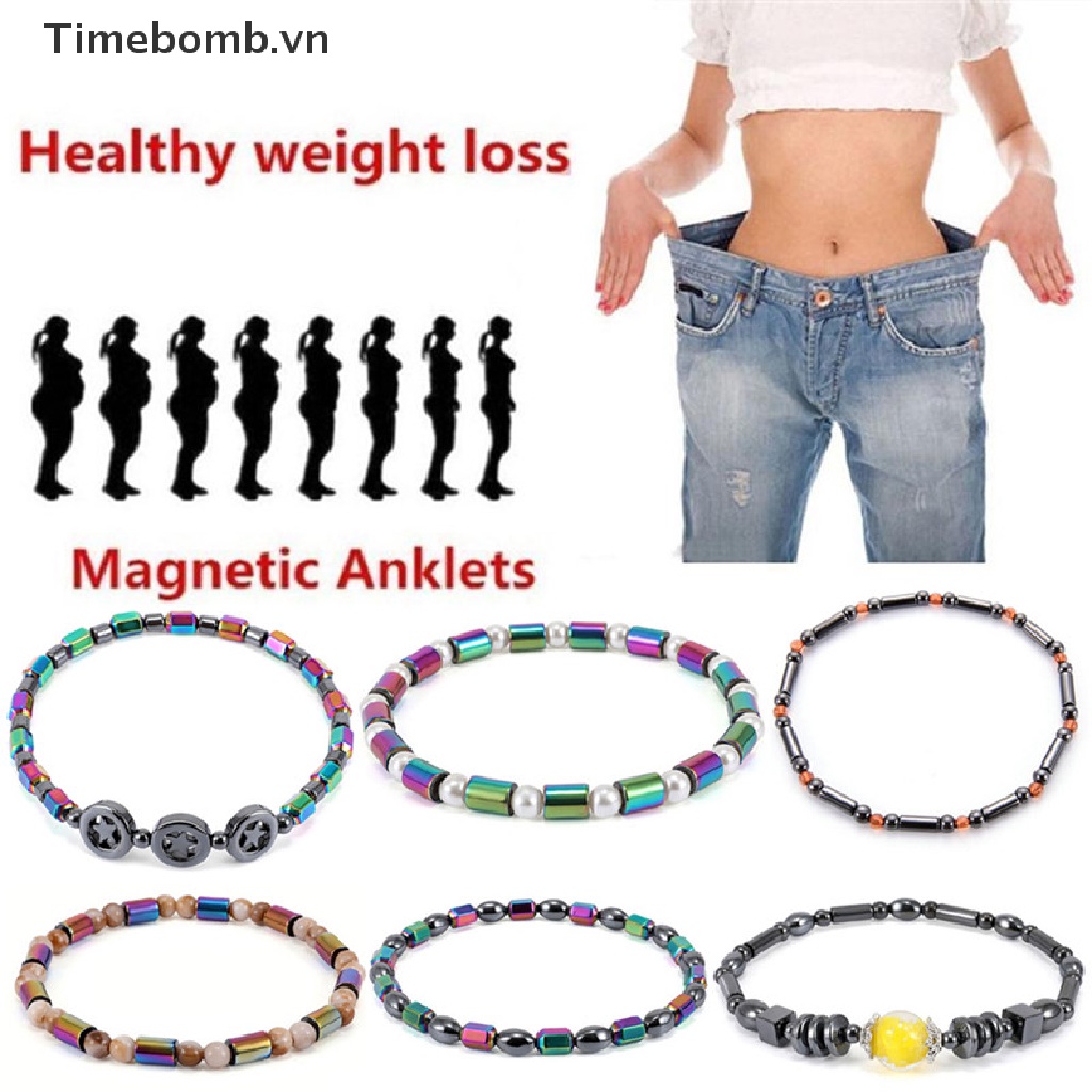 Lắc chân chuỗi hạt đá hematite hỗ trợ giảm cân chăm sóc sức khỏe