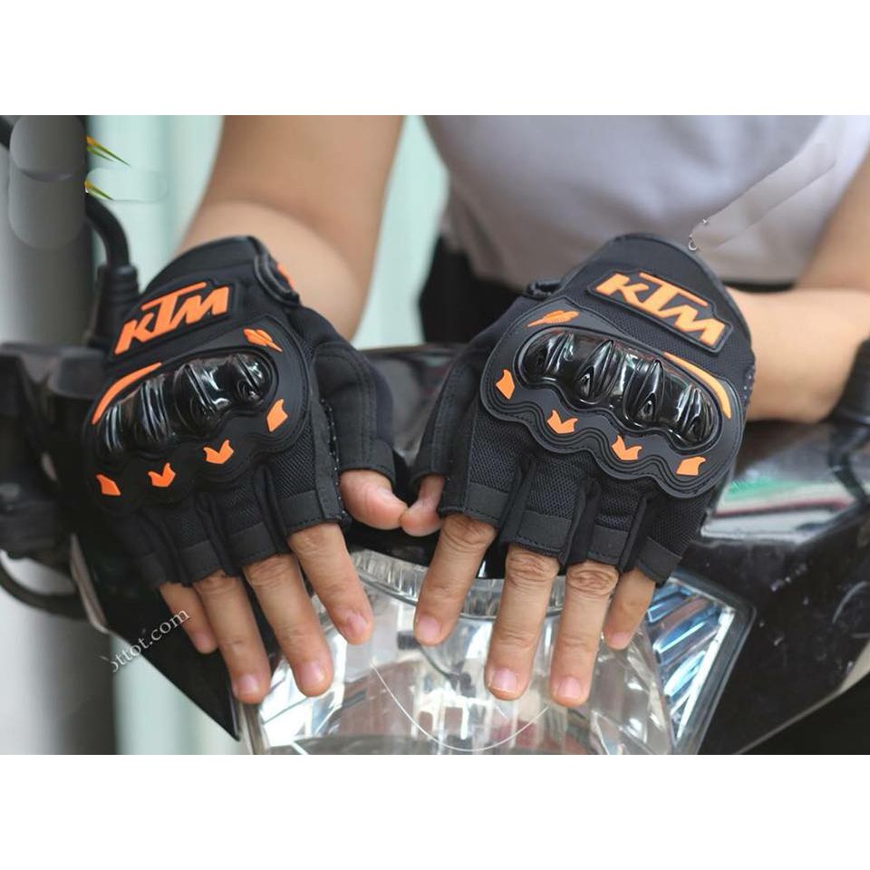 Găng tay hở ngón chống nắng bảo hộ đi xe máy KTM