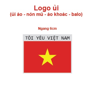 Logo ủi áo hình Lá CỜ TÔI YÊU VIỆT NAM - Ủi nón - áo - balo - túi - hoặc trang trí