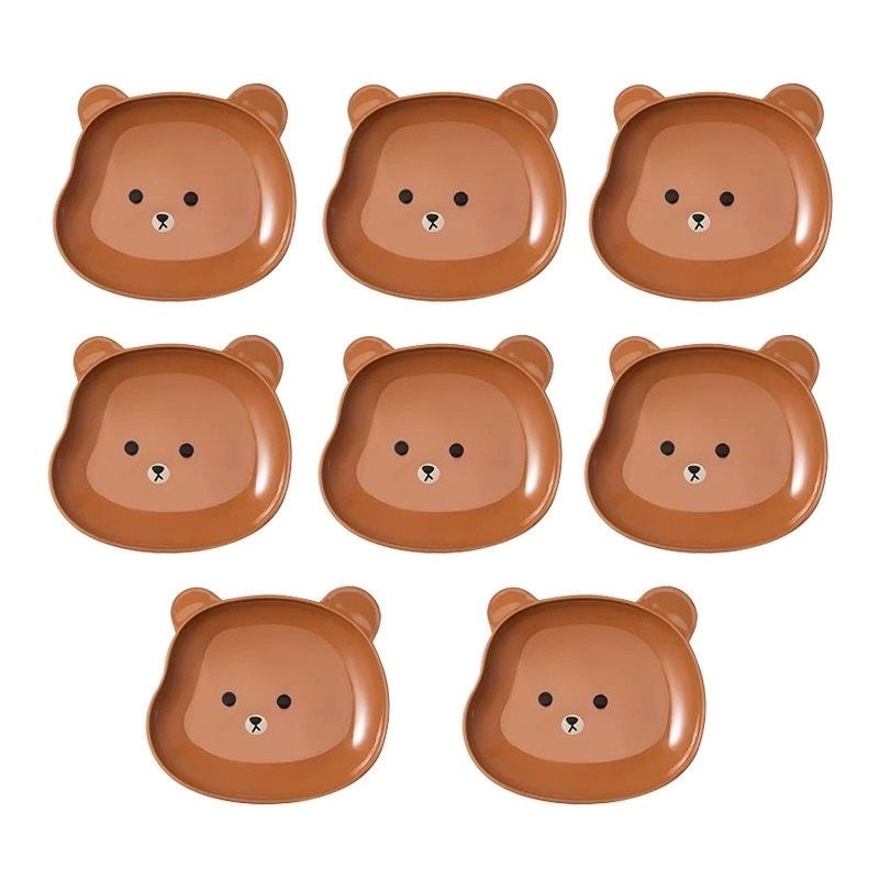 Sỉ 46k -Đĩa nhựa hình gấu đựng thức ăn vặt tiện lợi, đĩa nhựa trang trí decor bàn ăn có khay đựng
