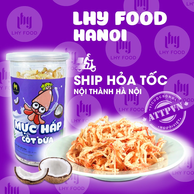 Khô mực hấp nước dừa xé sợi🍟FREESHIP🍟khô mực tẩm gia vị 250g LHYFOOD đồ ăn vặt Hà Nội vừa ngon vừa rẻ