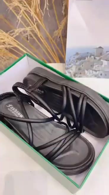 Sandal nữ quai hậu đan dây đế cao su 5cm siêu hot | BigBuy360 - bigbuy360.vn