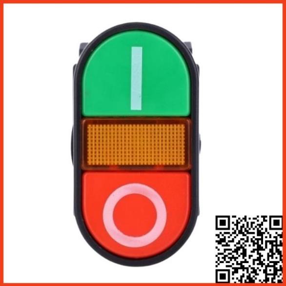 Công tắc nhấn đôi APBB-22&25N on-off có đèn hiển thị điện áp 220VAC giá rẻ phi 22mm