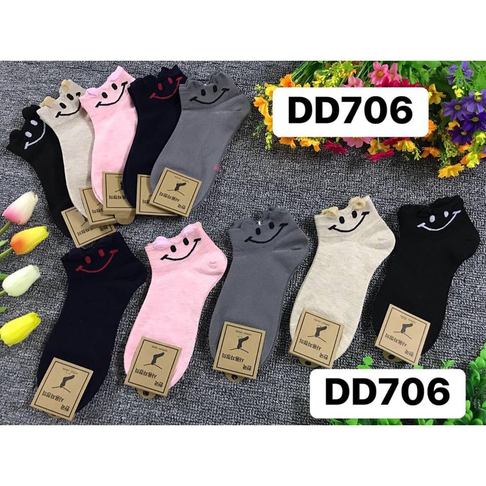 Combo 10 đôi Tất nữ mặt cười mã 706