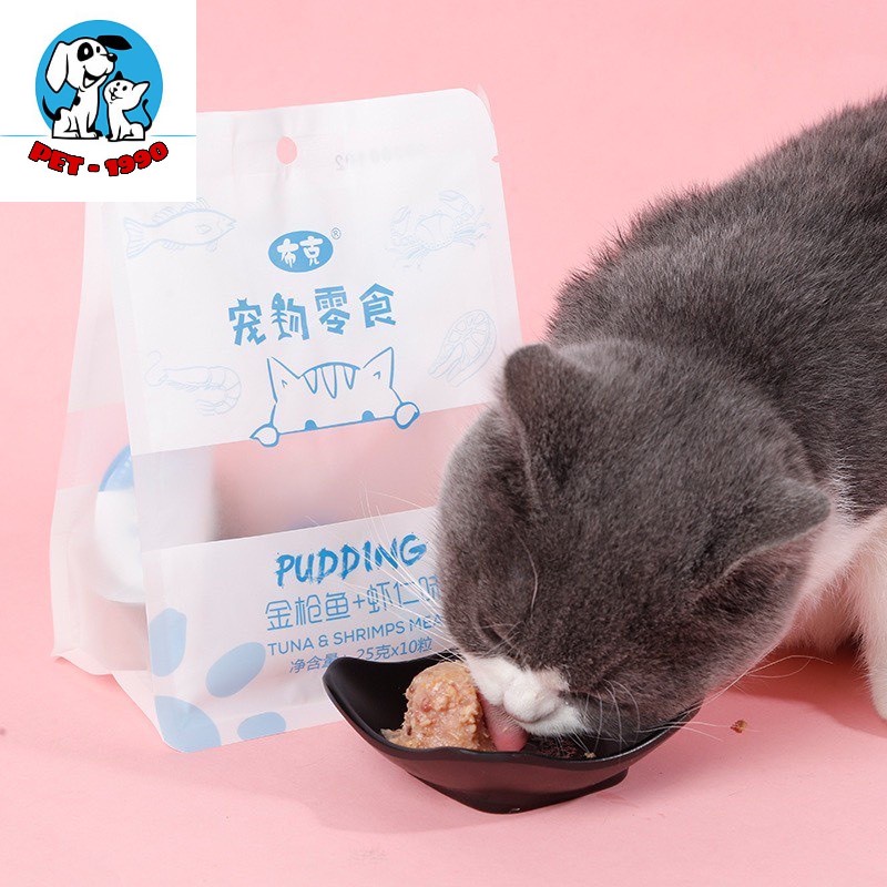 Túi 10 Pudding Thạch Vị Hải Sản - Thức Ăn Thơm Ngon Bổ Dưỡng Cho Chó Mèo