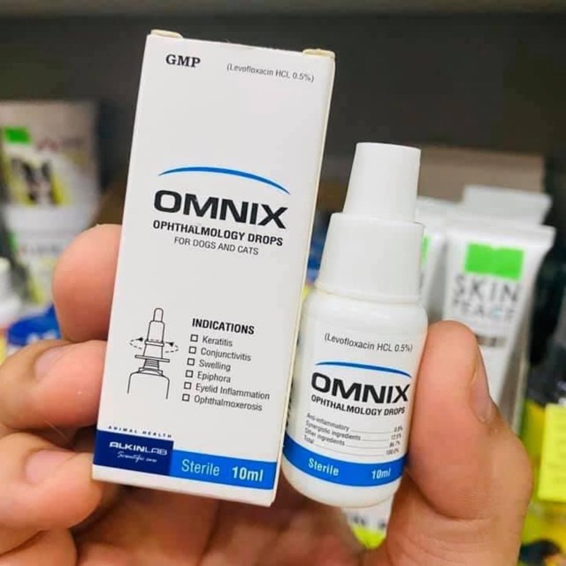 Alkin Omnix Thuốc nhỏ mắt điều trị các bệnh về mắt chó mèo / Lọ 10ml