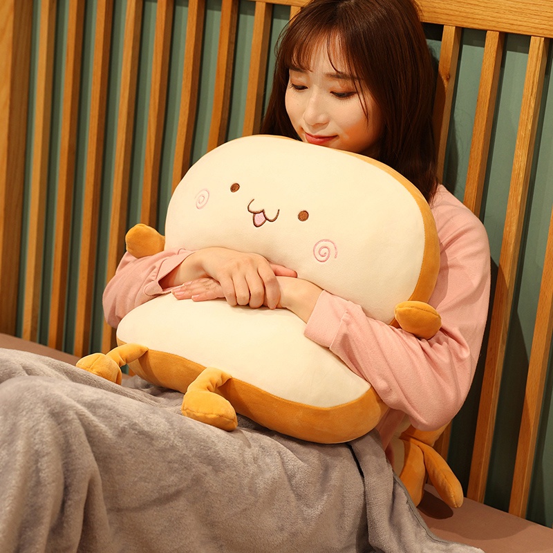 Bộ Chăn Gối Ngủ Trưa Văn Phòng Hai Mặt Hình Bánh Mì Dễ Thương Xinh Xắn