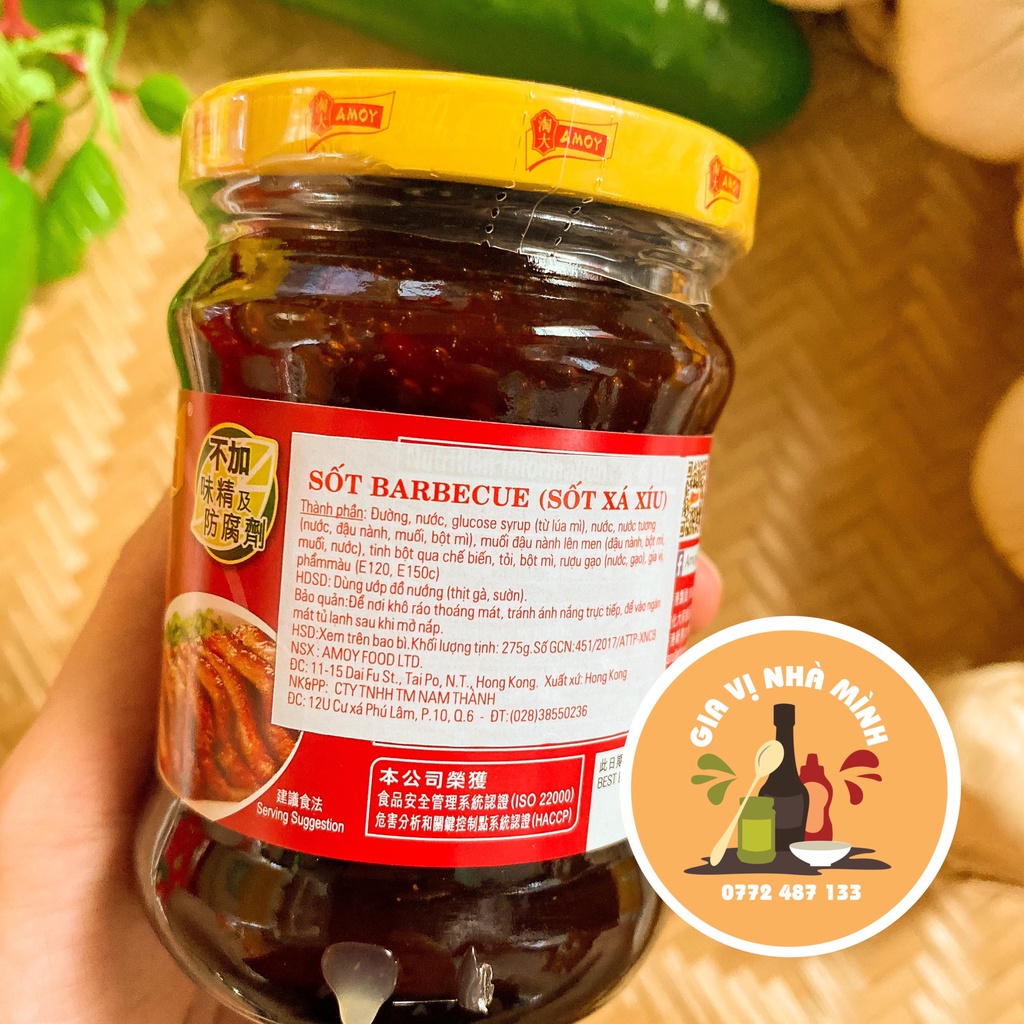 SỐT XÁ XÍU , ƯỚP ĐỒ NƯỚNG AMOY -HỦ 275GR