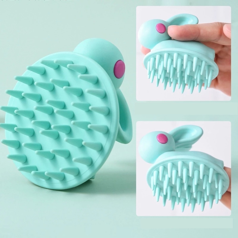 1 Bàn Chải Silicone Hình Thỏ Dùng Gội Đầu Cho Trẻ Em