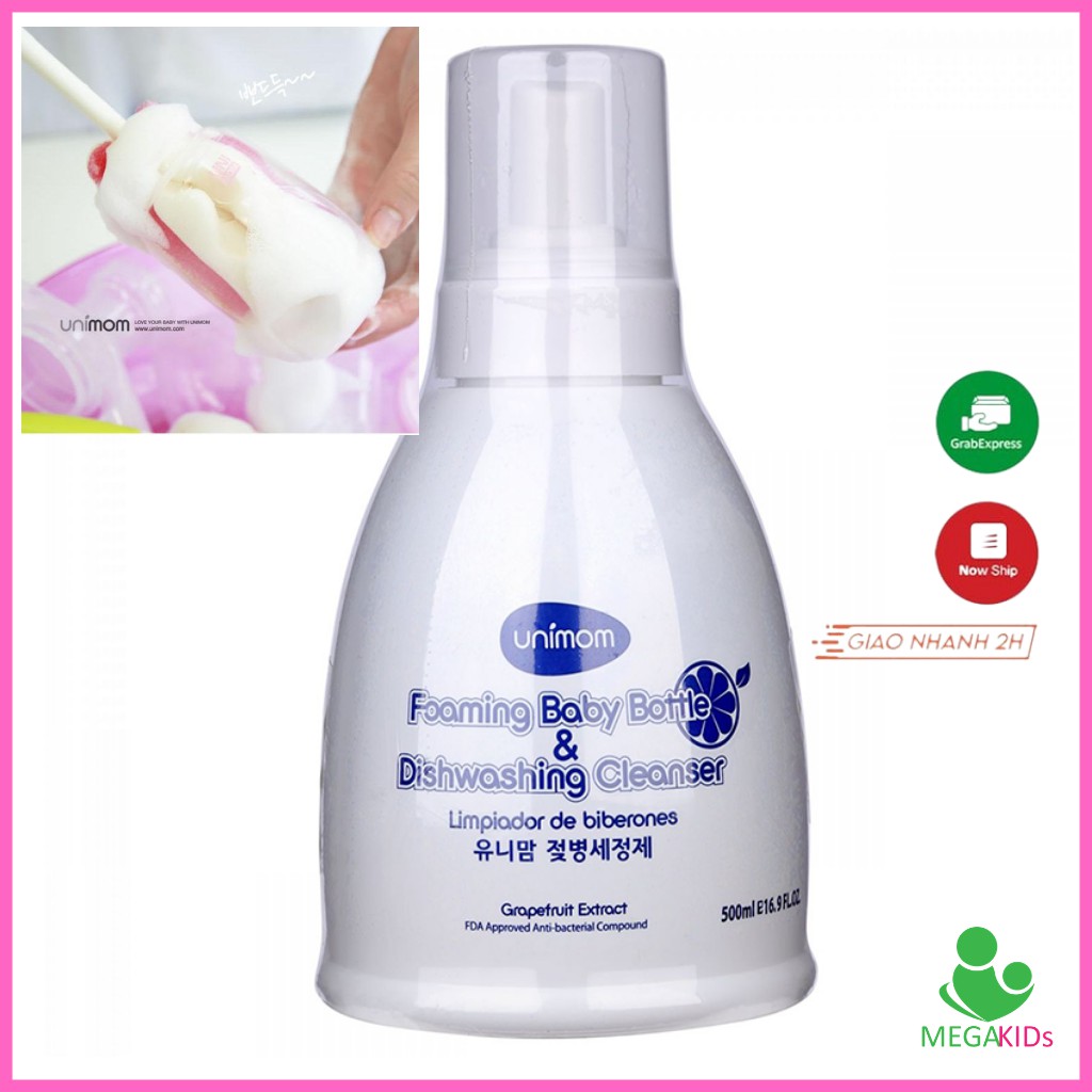 Nước rửa bình sữa có tạo bọt Unimom (Hàn Quốc) chai 500ml