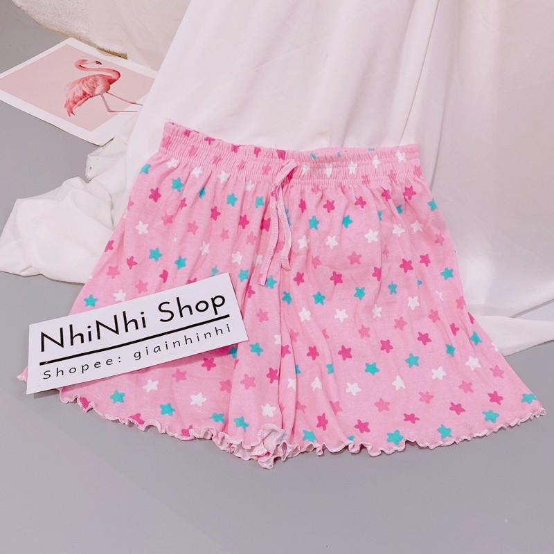 Quần short thun xòe nhiều hoạ tiết cạp chun, Quần ngủ vải cotton mịn mát co giãn QS0755 - NhiNhi Shop [Made in Vietnam]