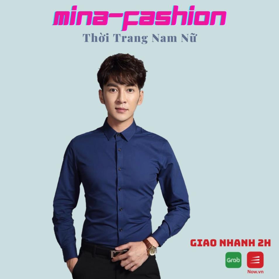 🌟HCM🌟🌺🌺️⚡ Áo Sơ MI Trơn Màu Xanh Đậm Dành Cho Nam Và Nữ Siêu Sales Hot Nhất Nami-Fashion Trong Năm Nay 1006