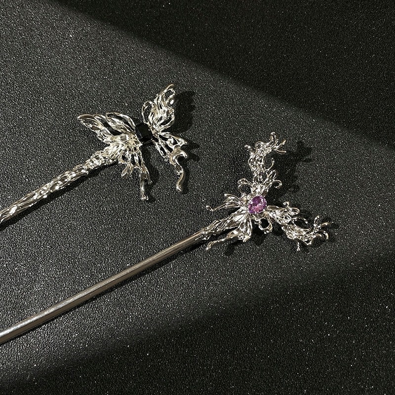 Trâm Cài Tóc Hình Bướm Đính Đá Phong Cách Vintage Cho Nữ