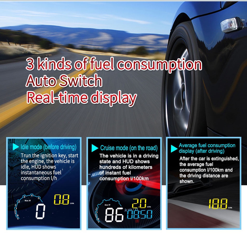 HUD C600 Màn Hình Hiển Thị Tốc Độ Đa Năng Cao Cấp Cho Ô Tô Xe Hơi (chuẩn OBDII)