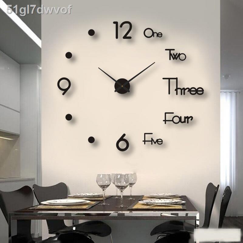 ﹉Đồng hồ treo tường sáng tạo tự làm phòng khách thời trang nghệ thuật đục lỗ miễn phí hiện đại tối giản t