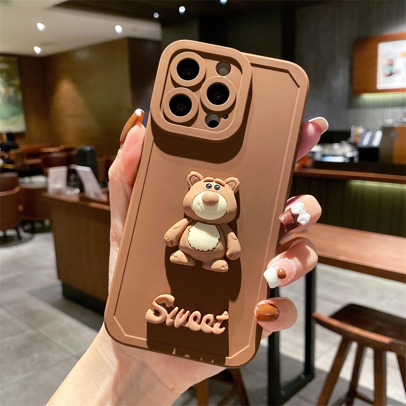 Ốp điện thoại mẫu gấu 3D thích hợp cho IPhone 13 13Pro Max 12 12Pro Max 11 11Pro Max X Xsmax Xr 8 7Plus