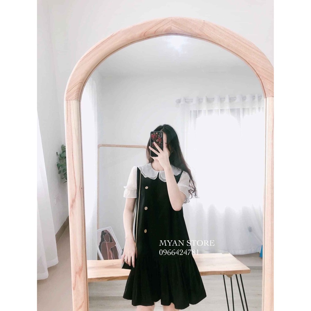 Váy phối cổ bèo tơ