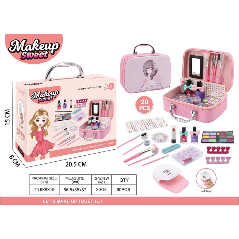 Vali Trang Điểm Thật Cho Bé Gái ❣️Freeship❣️Đồ Chơi Trang Điểm Thật Dễ Dàng Làm Sạch Với Nước Dành Cho Bé