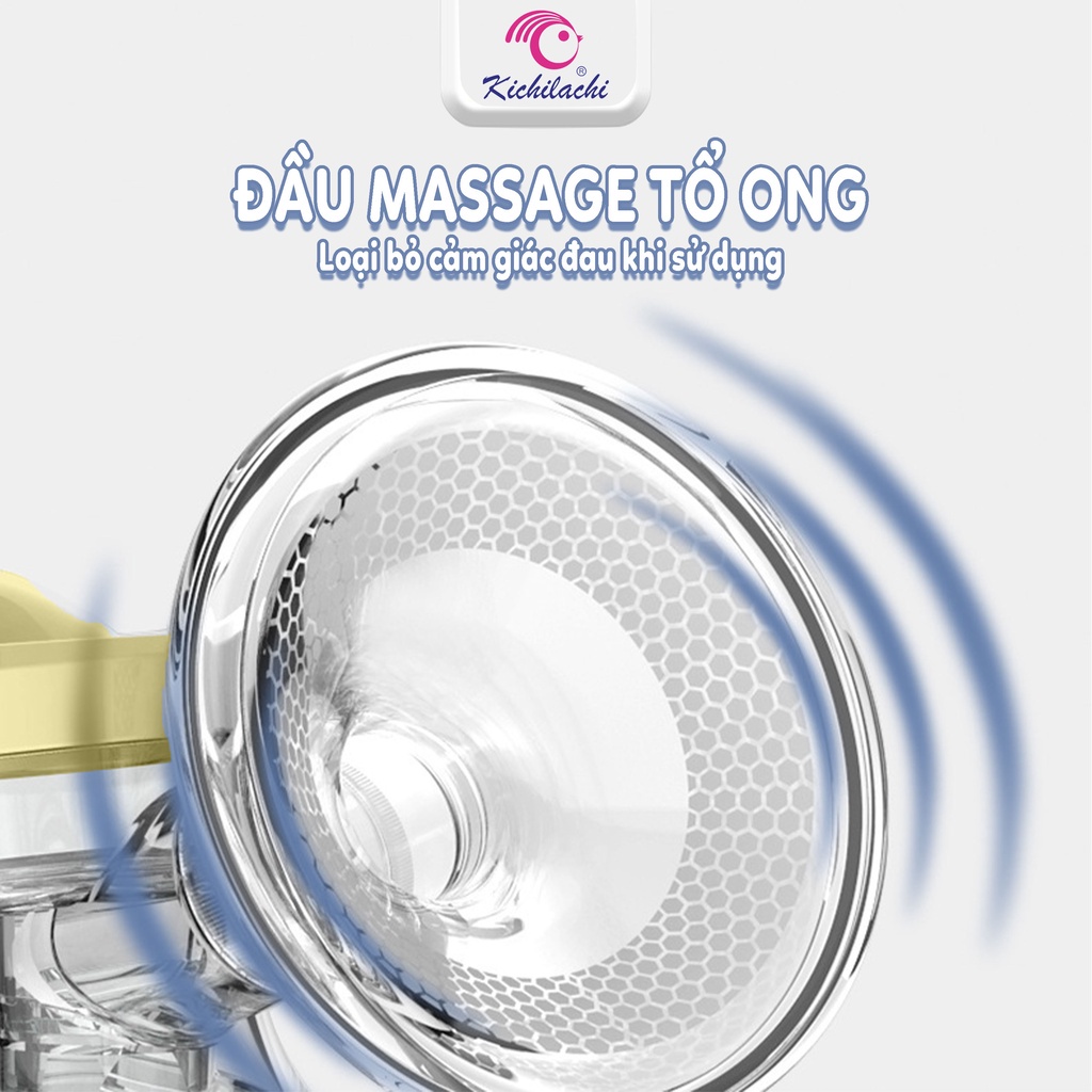 [KÈM PHỄU SILICON MASSAGE] Máy Hút Sữa Điện Đôi Kichilachi Cao Cấp, Hút Êm, Không Đau ,Tiếng Ồn Nhỏ