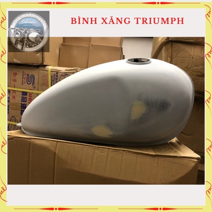 Bình xăng Trium, thùng xăng lớn độ xe Classic cafe racer , 67.. dung tích hơn 9 lít, bả sẵn matit, chỉ việc sơn