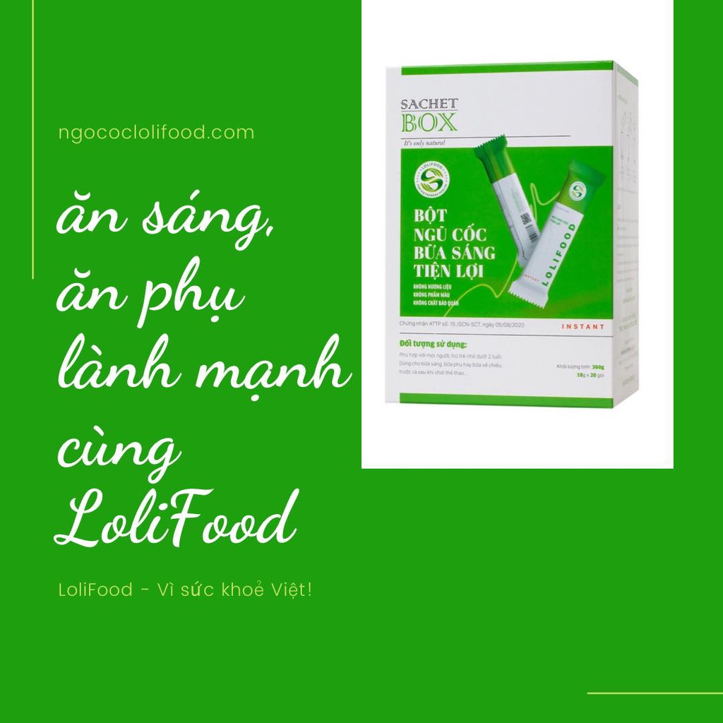 Bột Ngũ Cốc Ăn Sáng Tiện Lợi Lolifood (5 Gói x 18Gr)