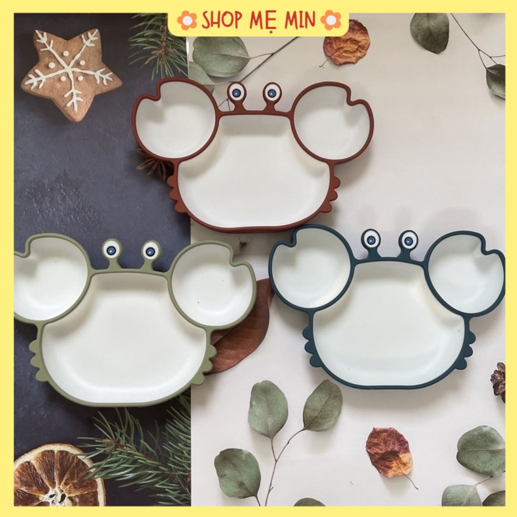 Khay ăn dặm cho bé silicon- Khay cua silicon - Siêu hít , khay ăn dặm BLW - SHOP MẸ MIN